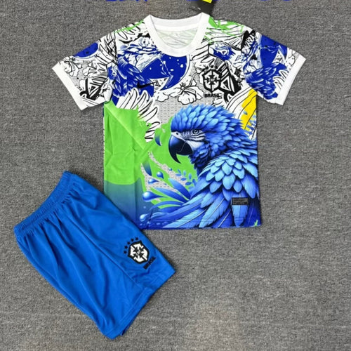Ensemble pour enfant 25/26 ans, maillot Brésil spécial, bleu avec motifs oiseaux, de la marque Le 12 -ème Maillot.