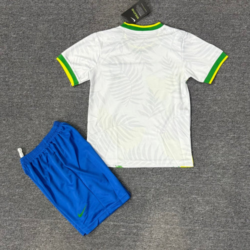 Ensemble enfant 25/26 ans Le 12 -ème Maillot, maillot blanc Brésil spécial avec motif oiseau pour petits garçons et filles