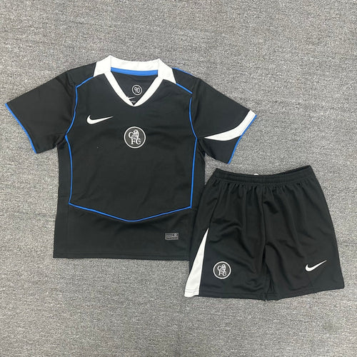 Ensemble pour enfant 25/26 ans Le 12 -ème Maillot, maillot Chelsea Third avec haut et pantalon assortis, en tissu bleu.