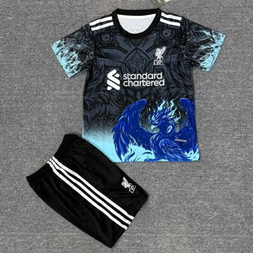 Ensemble pour enfant Liverpool Spécial 25/26 de couleur bleue, marque Le 12 -ème Maillot, vêtements pour jeunes garçons.
