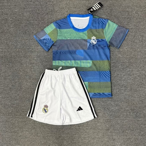 Ensemble enfant Real Madrid bleu 25/26 ans, marque Le 12 -ème Maillot, vêtements pour jeunes fans de football.