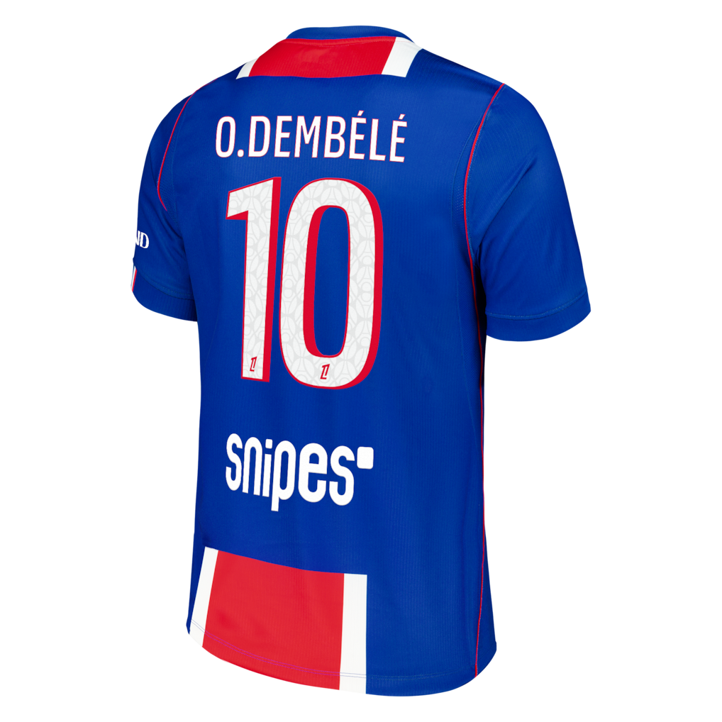 Maillot domicile PSG 26/27 Le 12ème Maillot avec le numéro 10 d'Odembelé, maillot Nike version joueur.