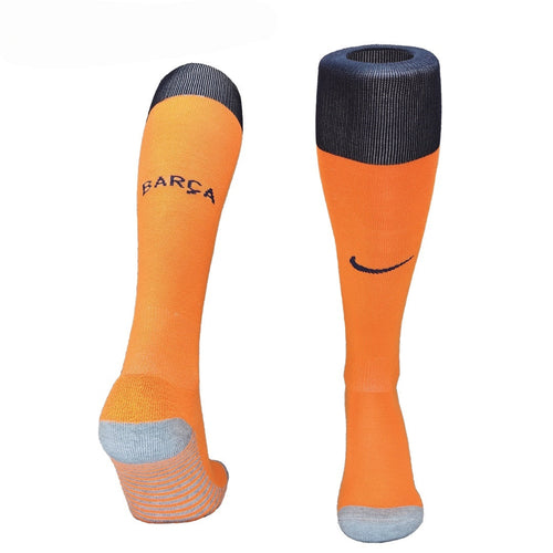 Chaussettes bleues Barcelone Third de Le 12 -ème Maillot, motif à rayures et logo du club de football.