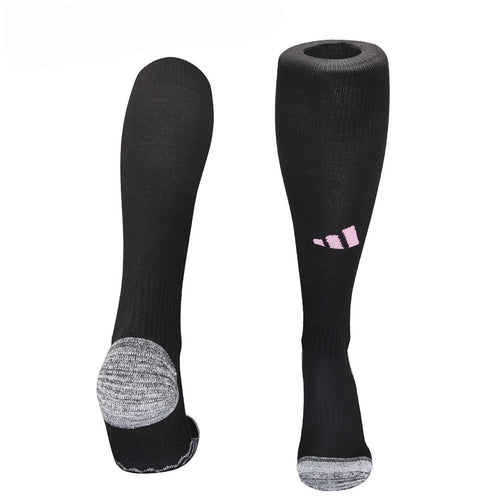 Chaussettes Extérieur Inter Miami Le 12 -ème Maillot, motifs sportifs et logo de l'équipe, en fibres confortables.