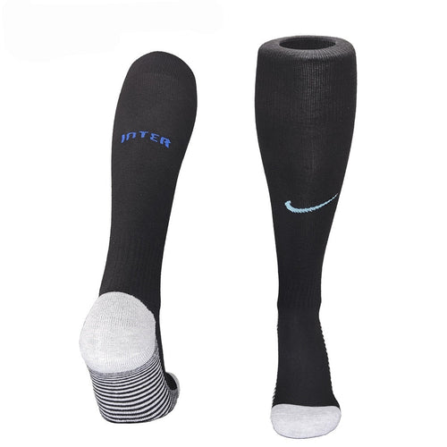 Chaussettes domicile de football Inter Milan Le 12 -ème Maillot, bleu noir avec logo et détails du club.