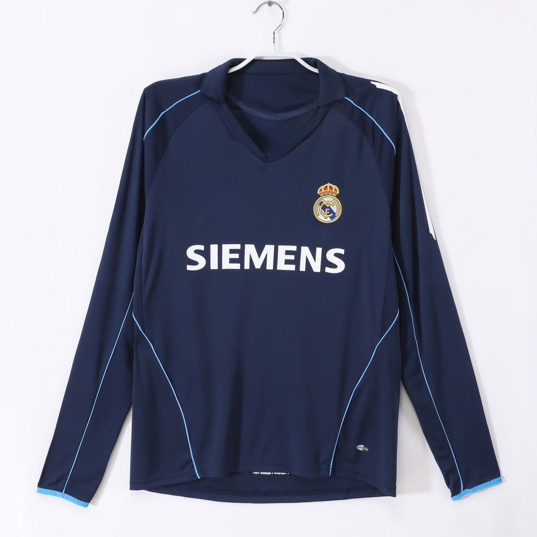 Maillot rétro extérieur Real Madrid 2005-2006 à manches longues, vintage Le 12 -ème Maillot, maillot de football authentique