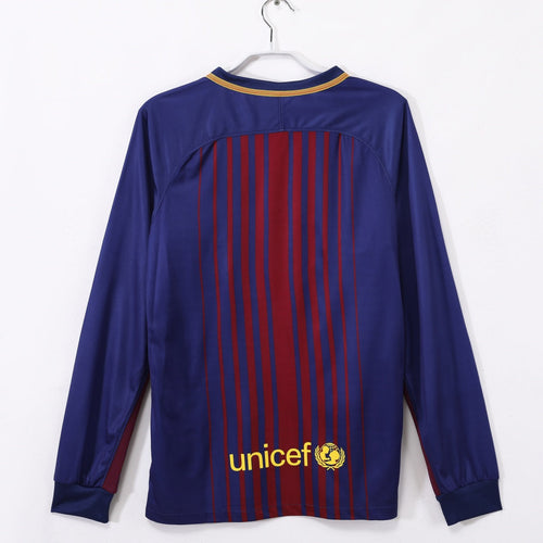 Maillot domicile rétro du FC Barcelone 2017-2018 à manches longues, signé Le 12 -ème Maillot.