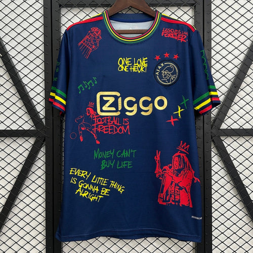 Maillot Ajax 21/22 Le 12 -ème Maillot, bleu spécial, maillot de football avec logo de l'équipe Ajax, tissu sportif.
