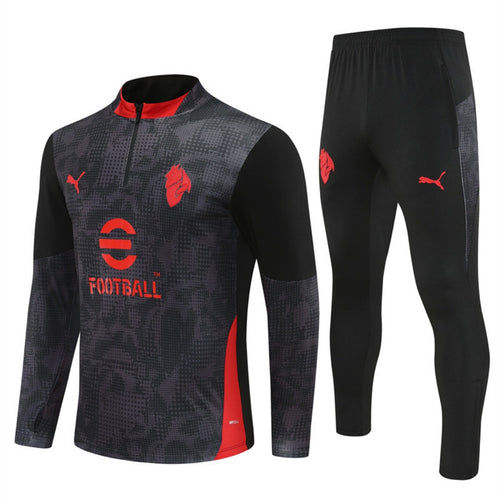 Ensemble gris AC Milan Le 12 -ème Maillot pour enfants, maillot et short assortis, pour supporter le club.
