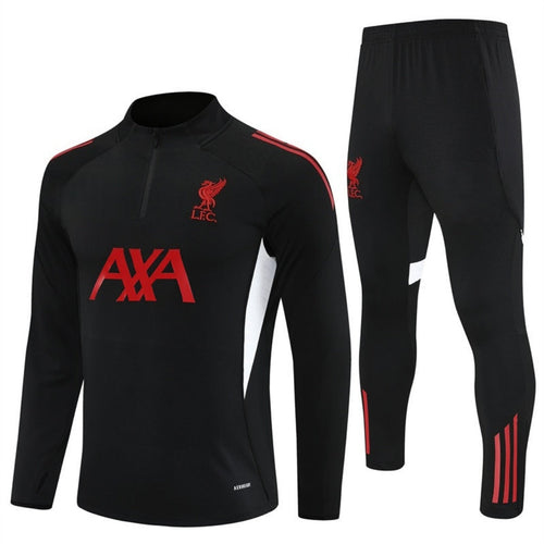 Ensemble Liverpool noir pour enfants, comprenant maillot et short, de la marque Le 12 -ème Maillot, pour tailles 25/26.