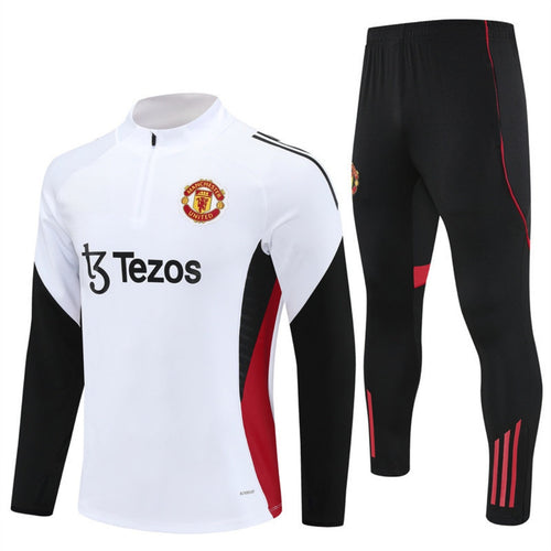 Ensemble Manchester United blanc pour 25/26 ans, comprenant maillot et short, de la marque Le 12 -ème Maillot.