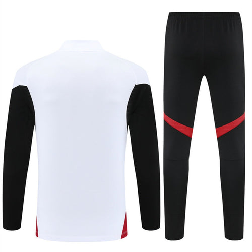 Ensemble Manchester United blanc pour 25/26 ans, veste et pantalon, de la marque Le 12 -ème Maillot, pour fans de football.