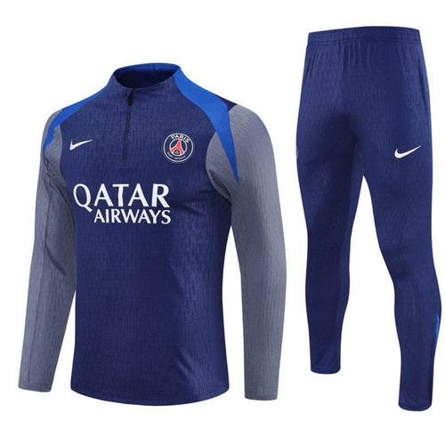 Ensemble PSG bleu spécial 25/26 pour enfant, fabriqué par Le 12-ème Maillot, vue de l'ensemble complet.