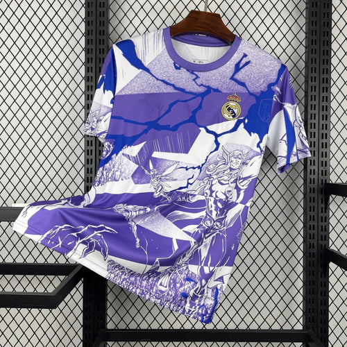 Maillot violet spécial Real Madrid 25/26 de la marque Le 12-ème, design unique, visible en détail.