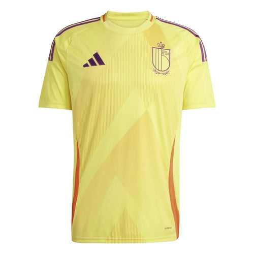 Maillot extérieur de la Belgique pour l'Euro 2025, conçu par Le 12, avec les couleurs officielles et le logo de l'équipe nationale.