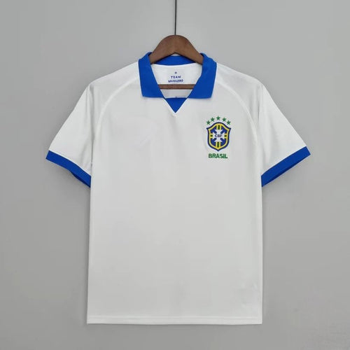 Maillot extérieur Brésil rétro 2019 Le 12 -ème Maillot, vue de face avec design vintage et couleurs traditionnelles.