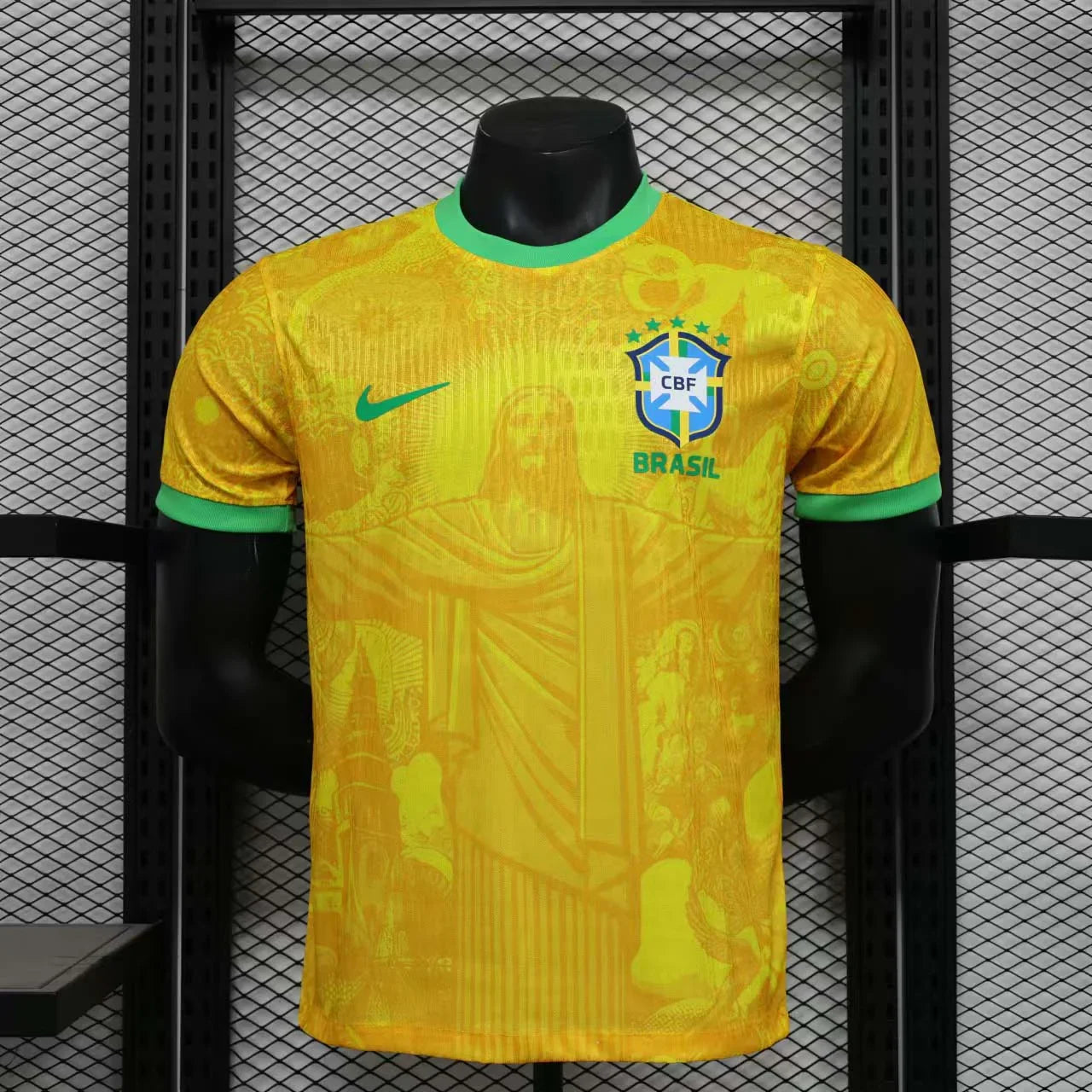 Maillot 2024 du Brésil de la marque Le 12 -ème Maillot, vue de face, détails du design et couleurs officielles.