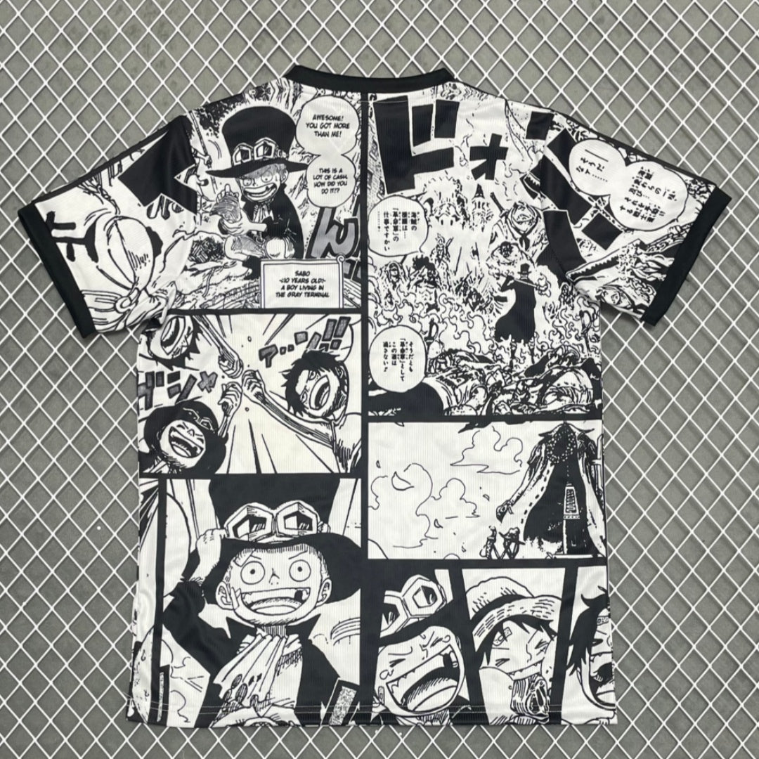 Maillot 25/26 Japan anime spécial noir Le 12 -ème Maillot, design unique avec motifs japonais, vue frontale.