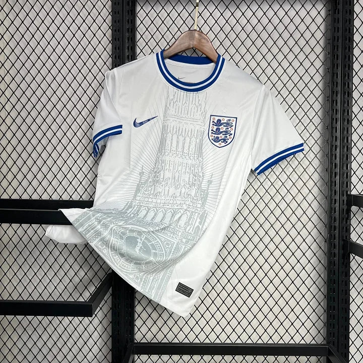 Maillot de football Angleterre 2024-2025, concept, marque Le 12 -ème Maillot, design innovant, vue de face sur fond blanc