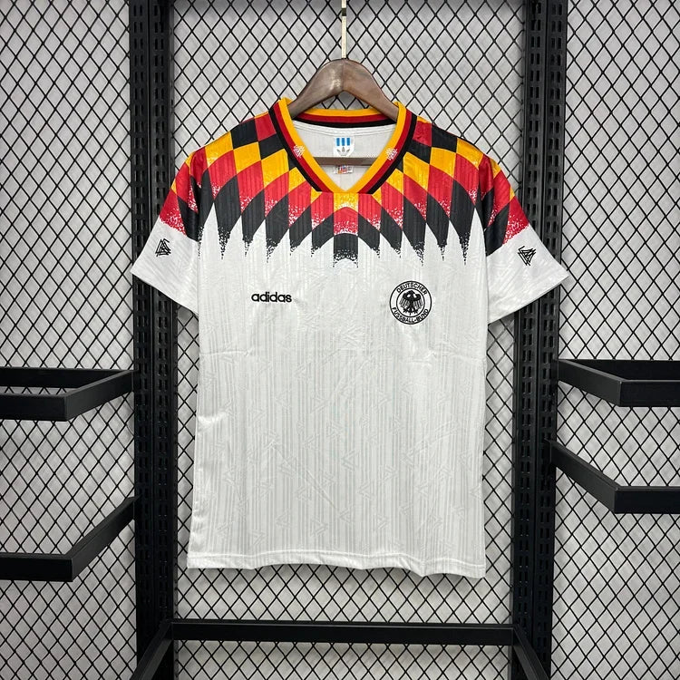 Maillot rétro de l'équipe d'Allemagne 1994, en polyester, avec le logo officiel et design vintage de Le 12 -ème Maillot.